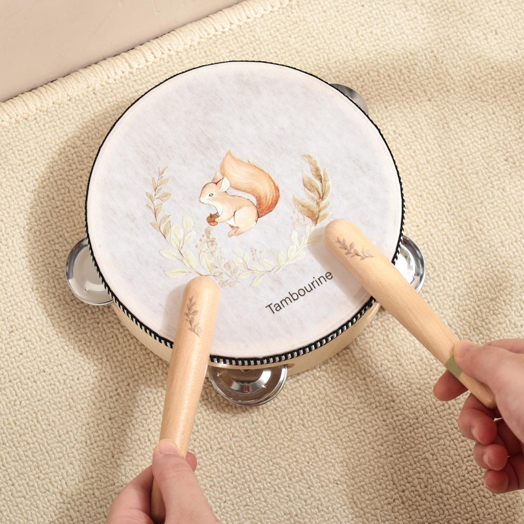 Beliebtes Montessori Holz-Musikinstrument-Set „Eichhörnchen“ – Musikspielzeug für Babys & Kinder | Verschiedene Instrumente, CE-zertifiziert