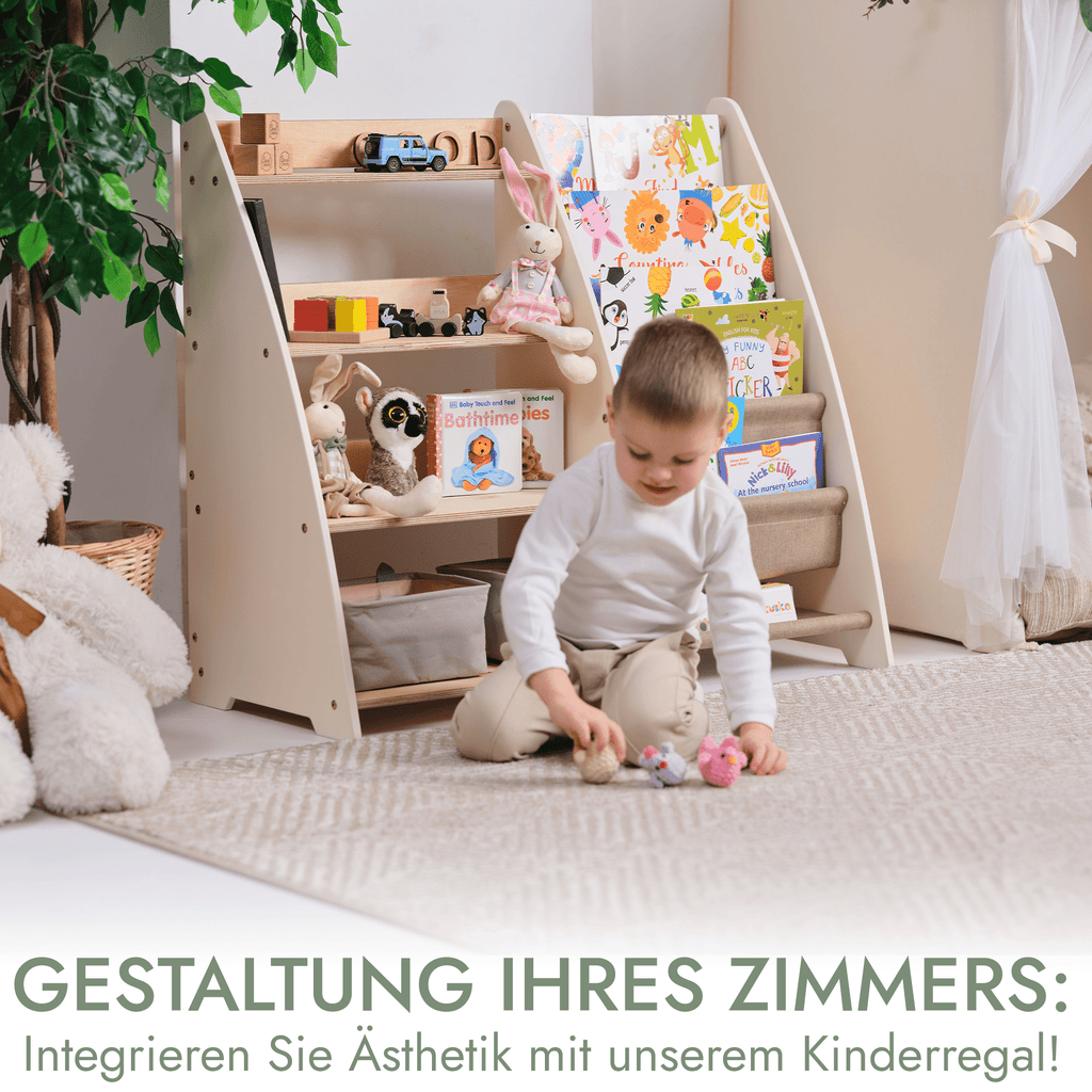 2in1 Montessori-Regal für Kleinkinder – Bücher & Spielzeug