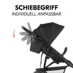 Hauck Buggy Rapid 3R Kinderwagen für Kinder bis 22 kg, mit Gummi Reifen, Klein Zusammenklappbar, UV-Schutz 50+, Schlaffunktion ab Geburt, Höhenverstellbarer Schieber und Großem Korb bis 3 kg (Black)
