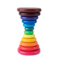 Holz Balance und Stapelsteine Turm - in Regenbogen Farben für Kleinkinder ab 2 Jahre