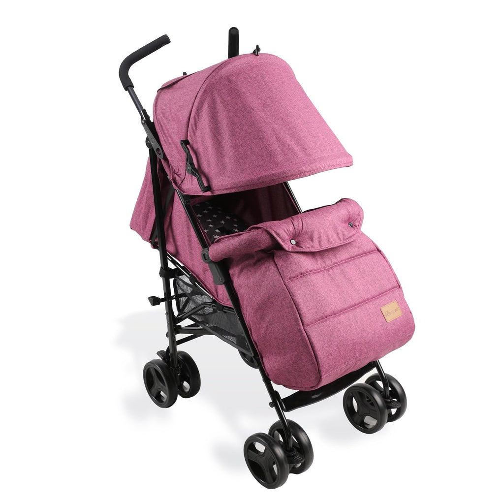 Bemesu Reisebuggy Kompaktkinderwagen mit 360°-Schwenkrädern, Kinderwagen mit 5-Punkt-Gurt, Kinderwagen 360° verstellbare Fahrtrichtung, Kinderbuggy klappbar bis 15kg, 0–3 Jahre, Lila