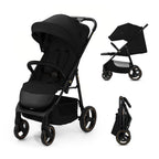 Kinderkraft TRIG 3 Kinderwagen, Kinderbuggy, Liegewagen, Sportwagen, Buggy, Zusammenklappen, Breite und tiefe Sitz, mit Liegeposition, 4 Rad Dämpfung, Große Dach, 5-Punkt-Gurt, bis zu 25 kg, Beige