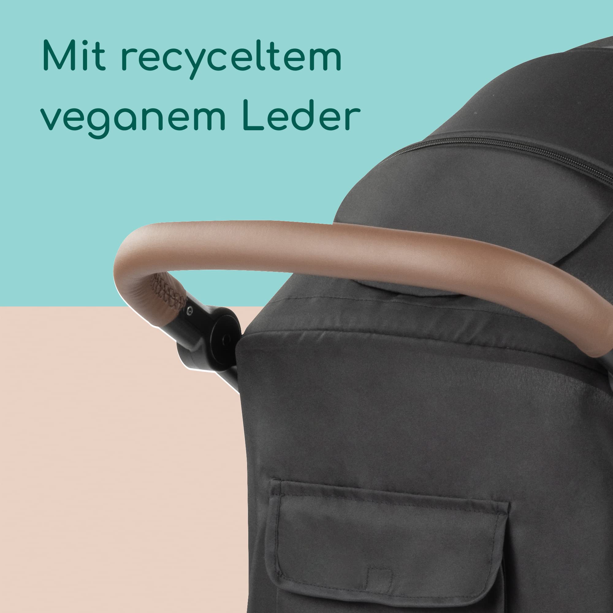Bebeconfort Zephir, kompakter Baby Kinderwagen, 0–4 Jahre (bis zu 22 kg), leichter Reise Buggy (4,5 kg), in Kabinengröße, flacher und verstellbarer Sitz, Aufbewahrungskorb, Mineral Green