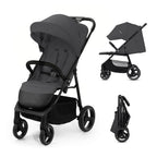 Kinderkraft TRIG 3 Kinderwagen, Kinderbuggy, Liegewagen, Sportwagen, Buggy, Zusammenklappen, Breite und tiefe Sitz, mit Liegeposition, 4 Rad Dämpfung, Große Dach, 5-Punkt-Gurt, bis zu 25 kg, Beige