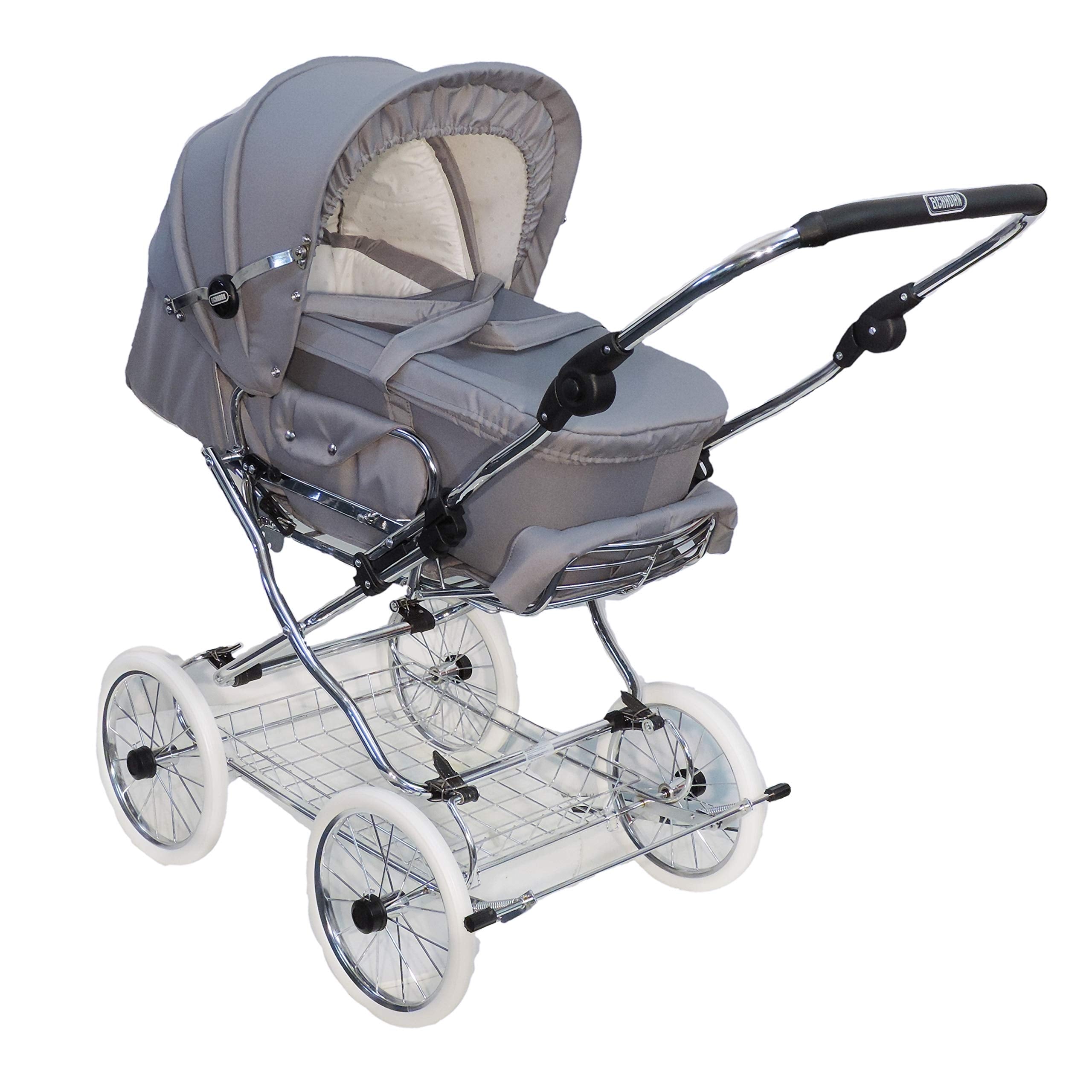 EICHHORN Kinderwagen Kombikinderwagen Komplett-Set, 0-3 Jahre, umbaubar zum Sportwagen, inklusive Babytragetasche, EVA-Rad, marineblau
