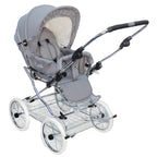 EICHHORN Kinderwagen Kombikinderwagen Komplett-Set, 0-3 Jahre, umbaubar zum Sportwagen, inklusive Babytragetasche, EVA-Rad, marineblau