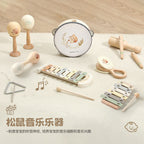 Beliebtes Montessori Holz-Musikinstrument-Set „Eichhörnchen“ – Musikspielzeug für Babys & Kinder | Verschiedene Instrumente, CE-zertifiziert