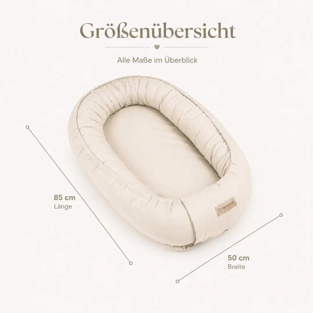 Babynest Baumwolle beige – mitwachsender Baby-Kokon