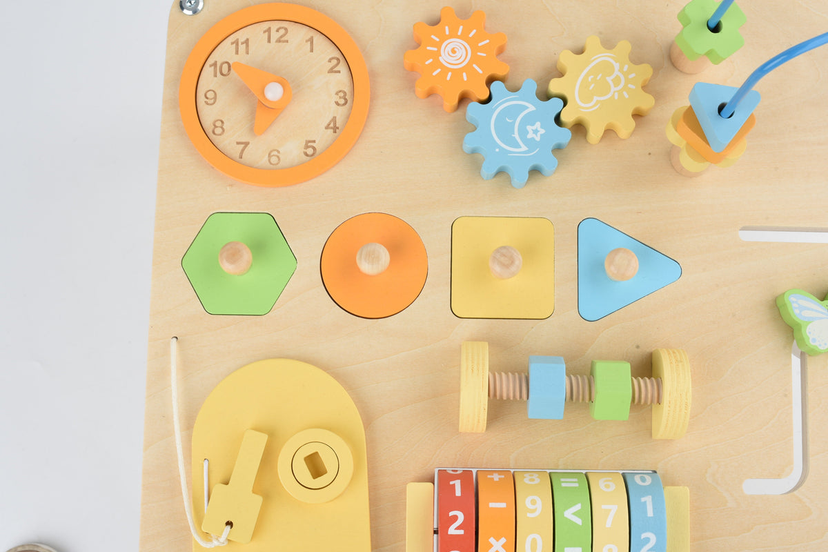 Montessori Beschäftigung Board - Lernspielzeug mit Tisch für Kinder ab 1 Jahr
