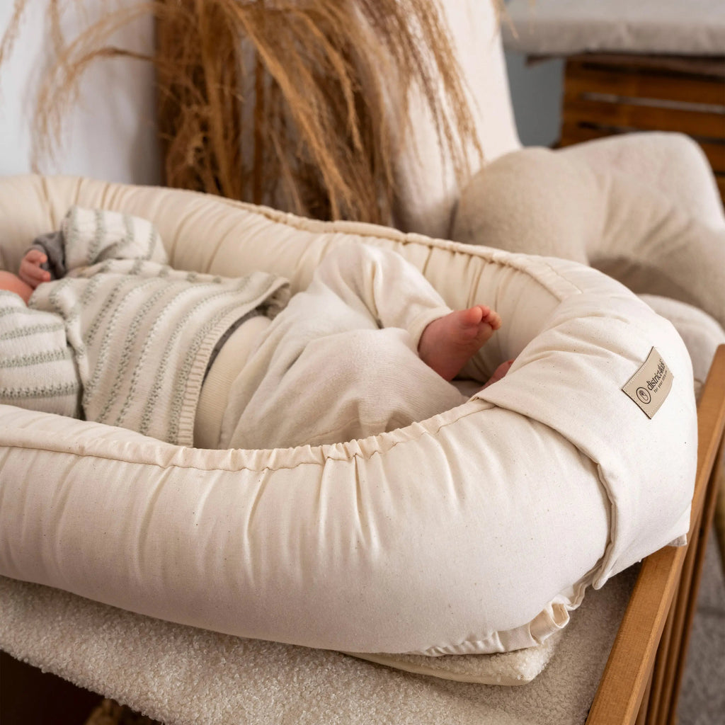 Babynest Baumwolle beige – mitwachsender Baby-Kokon