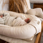 Babynest Baumwolle beige – mitwachsender Baby-Kokon