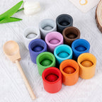 Montessori Kugel Sortier- und Zuordnungsspiel aus Holz mit 12 Farben – Puzzle für Farberkennung - im Holz Geschenkbox