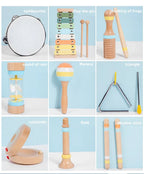 Montessori Holz Instrumenten Set für kleine Klangforscher (6, 8 und 9-teilig)