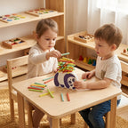 Montessori Balance Sticks – Holz Balance-Spiel mit Panda Wippe für Kinder ab 3 Jahre