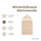 Winterfußsack Merino – natürlich warm