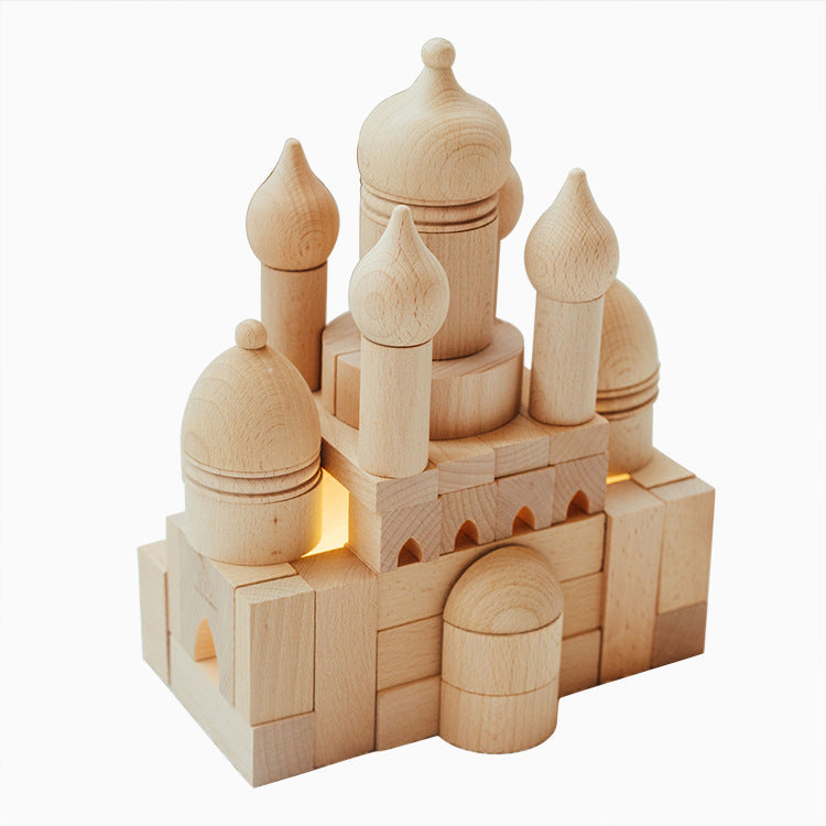 Zwiebel-Schloss Bausteine – Kreatives Konstruktionsspielzeug aus Holz für kleine Baumeister
