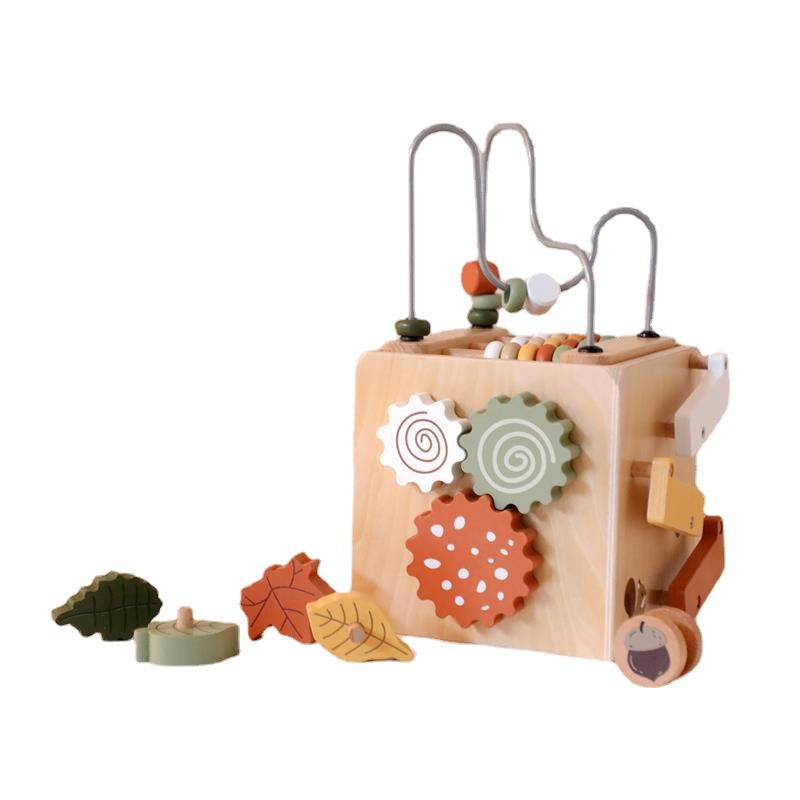 5-in-1 Montessori Aktivitätsbox aus Holz – Lernen, Sortieren & Entdecken mit Perlen und Paarspiel