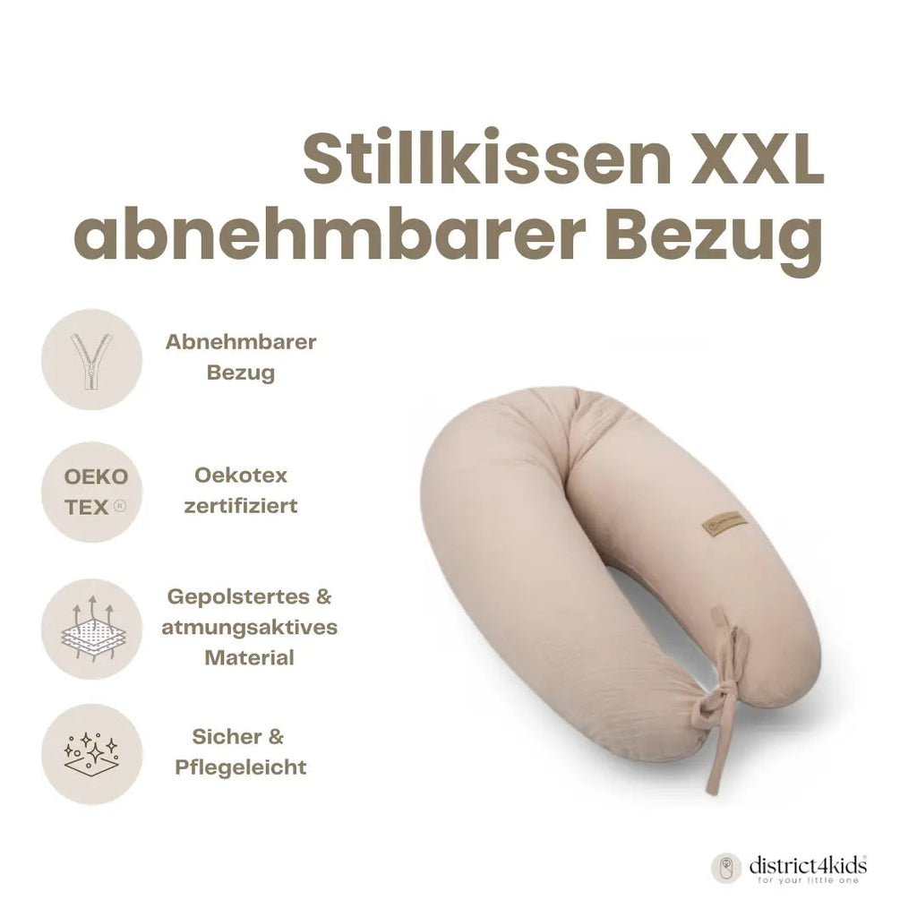 Stillkissen XXL Musselin – ergonomisch & vielseitig