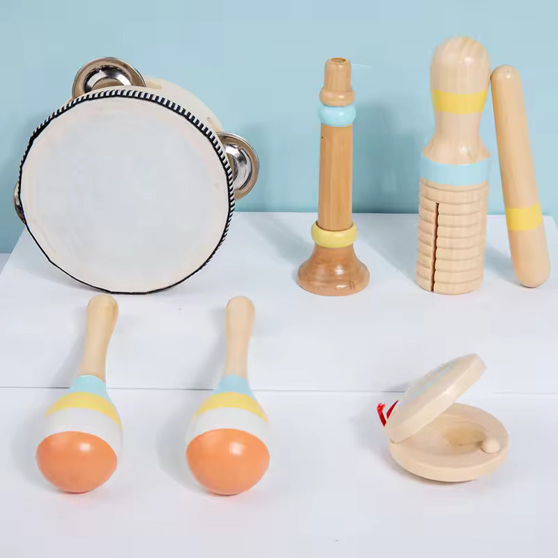 Montessori Holz Instrumenten Set für kleine Klangforscher (6, 8 und 9-teilig)