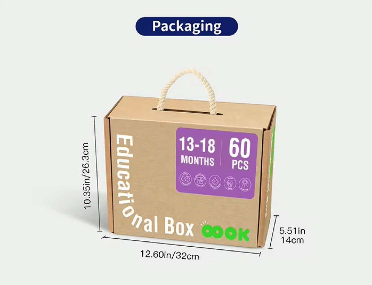 Montessori Educational Box, 13-18 Monate, 6-in-1, Lernspielzeug für Kleinkinder