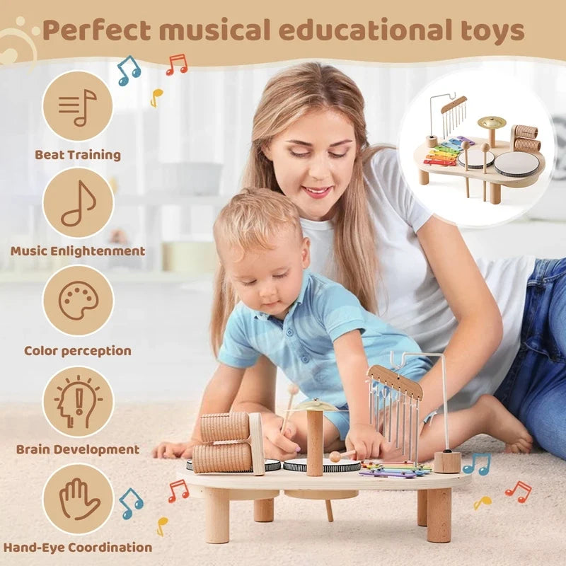 7-in-1-Babytrommel mit Tisch für Kinder - Musikalische Erziehung