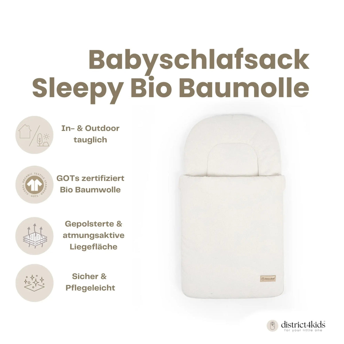 Babyschlafsack Sleepy Bio-Baumwolle – 2.5 TOG Ganzjahr