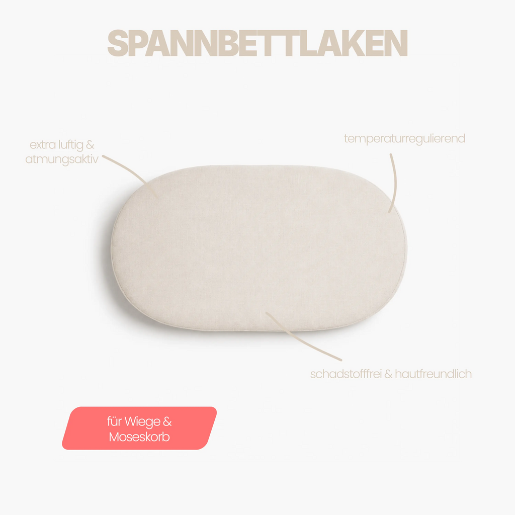Spannbettlaken Musselin – für Wiege & Moseskorb