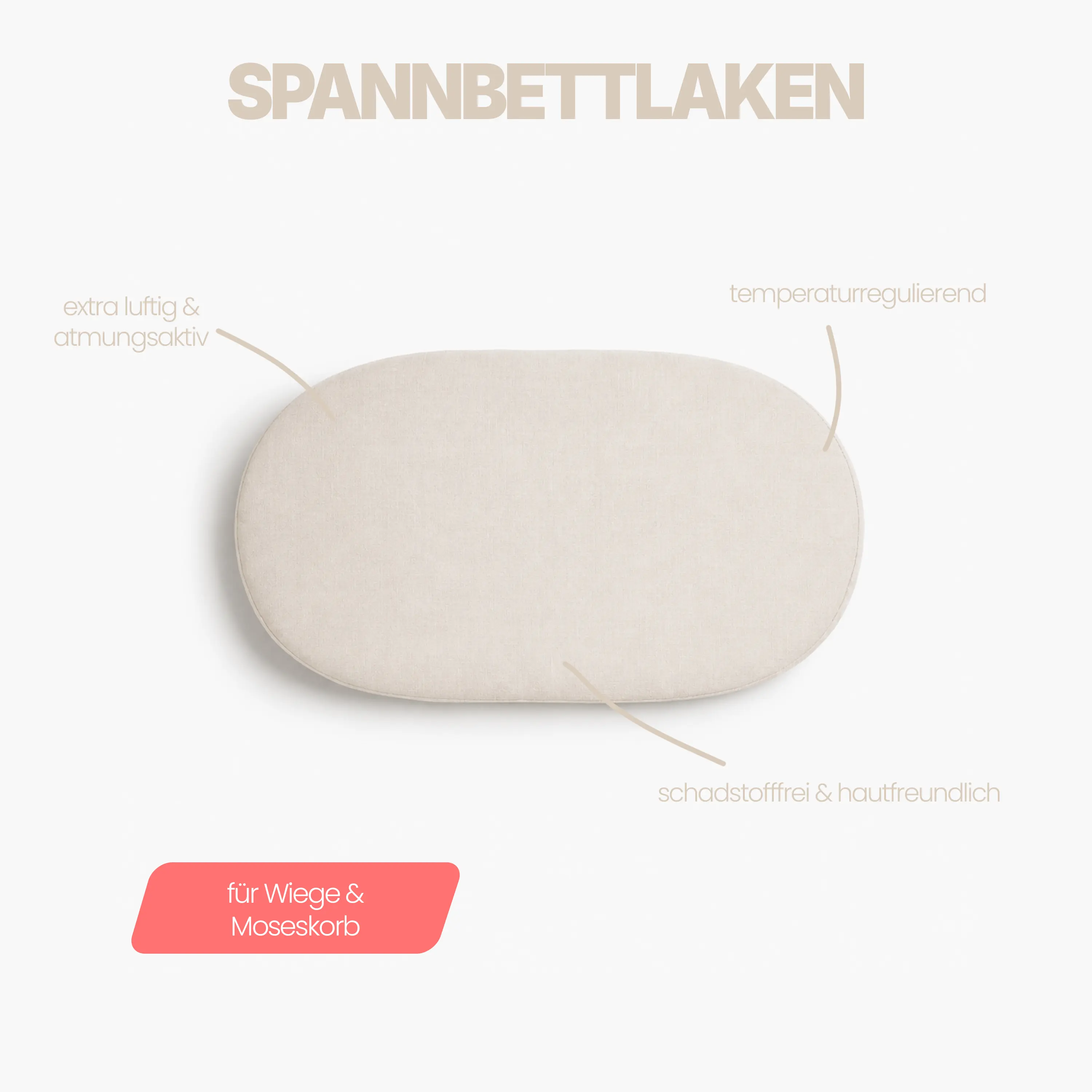 Spannbettlaken Musselin – für Wiege & Moseskorb