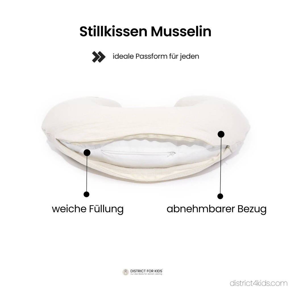 Stillkissen-Ersatzbezug Musselin – U-Form