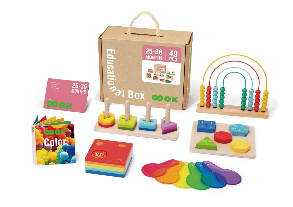 Montessori Educational Box, 25-36 Monate, 6-in-1, Lernspielzeug für Kleinkinder ab 2 Jahre