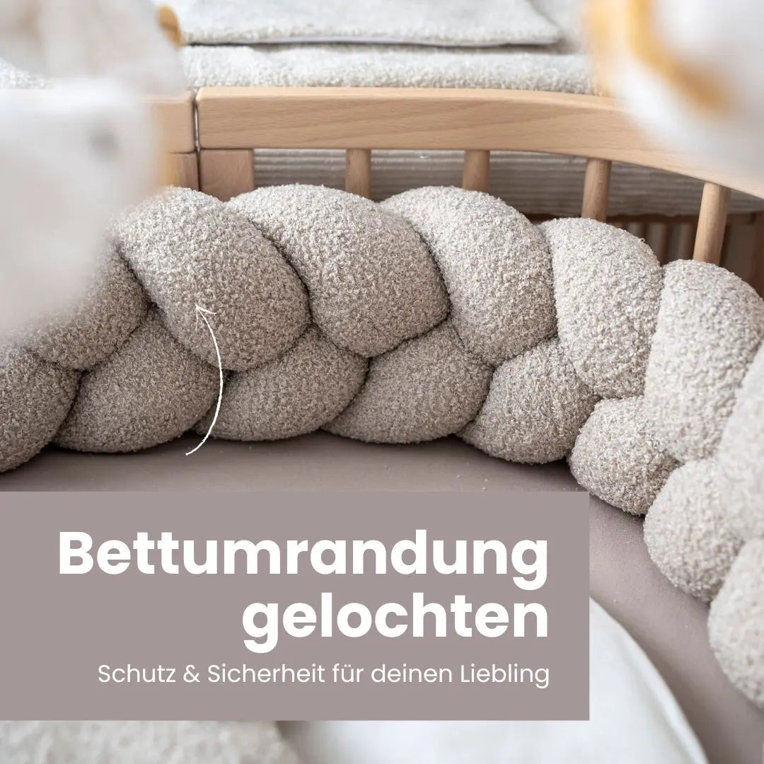 Bettschlange Bouclé – kuschelig & geflochten