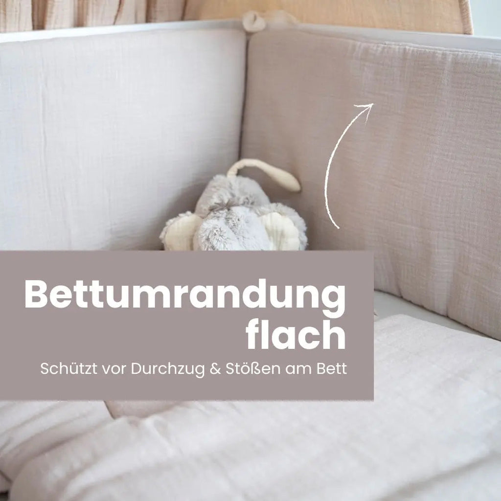 Bettumrandung Musselin – weich & handgefertigt