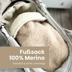 Winterfußsack Merino – natürlich warm