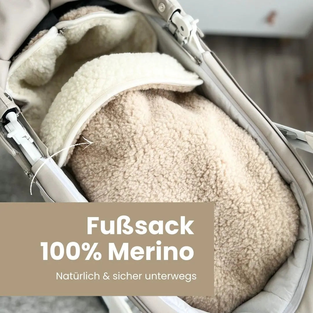 Winterfußsack Merino – natürlich warm