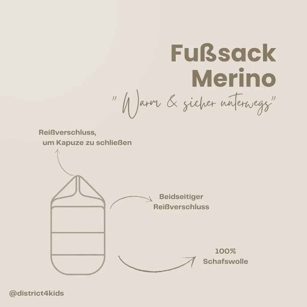 Winterfußsack Merino – natürlich warm