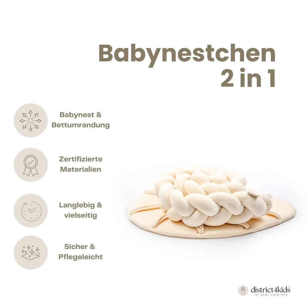 Babynest & Bettschlange 2in1 Velours – mitwachsend