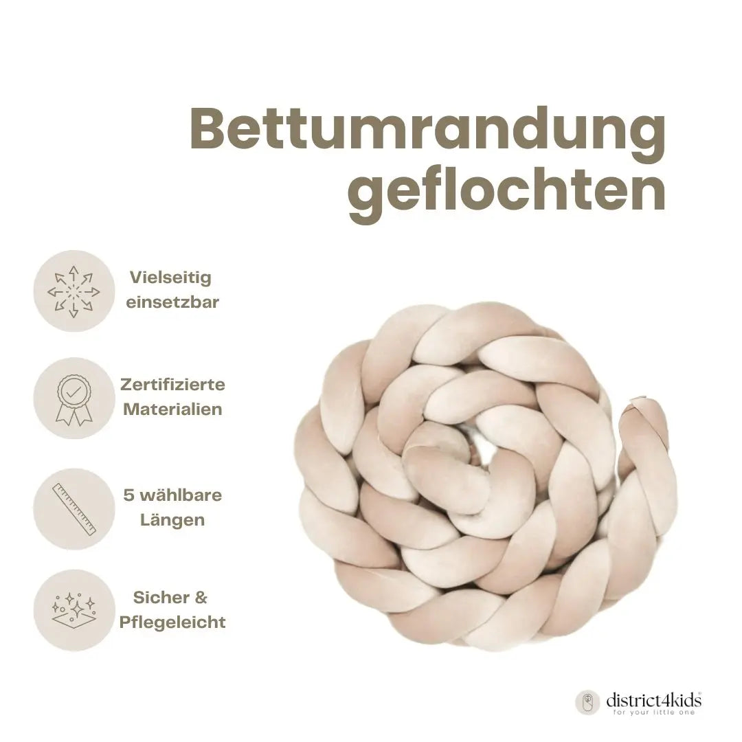 Bettschlange Velours – weich & geflochten