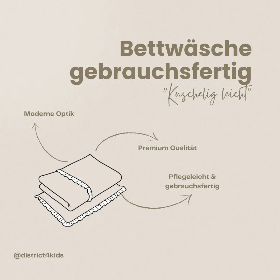 Bettwäsche Musselin Herzen – gebrauchsfertig & atmungsaktiv