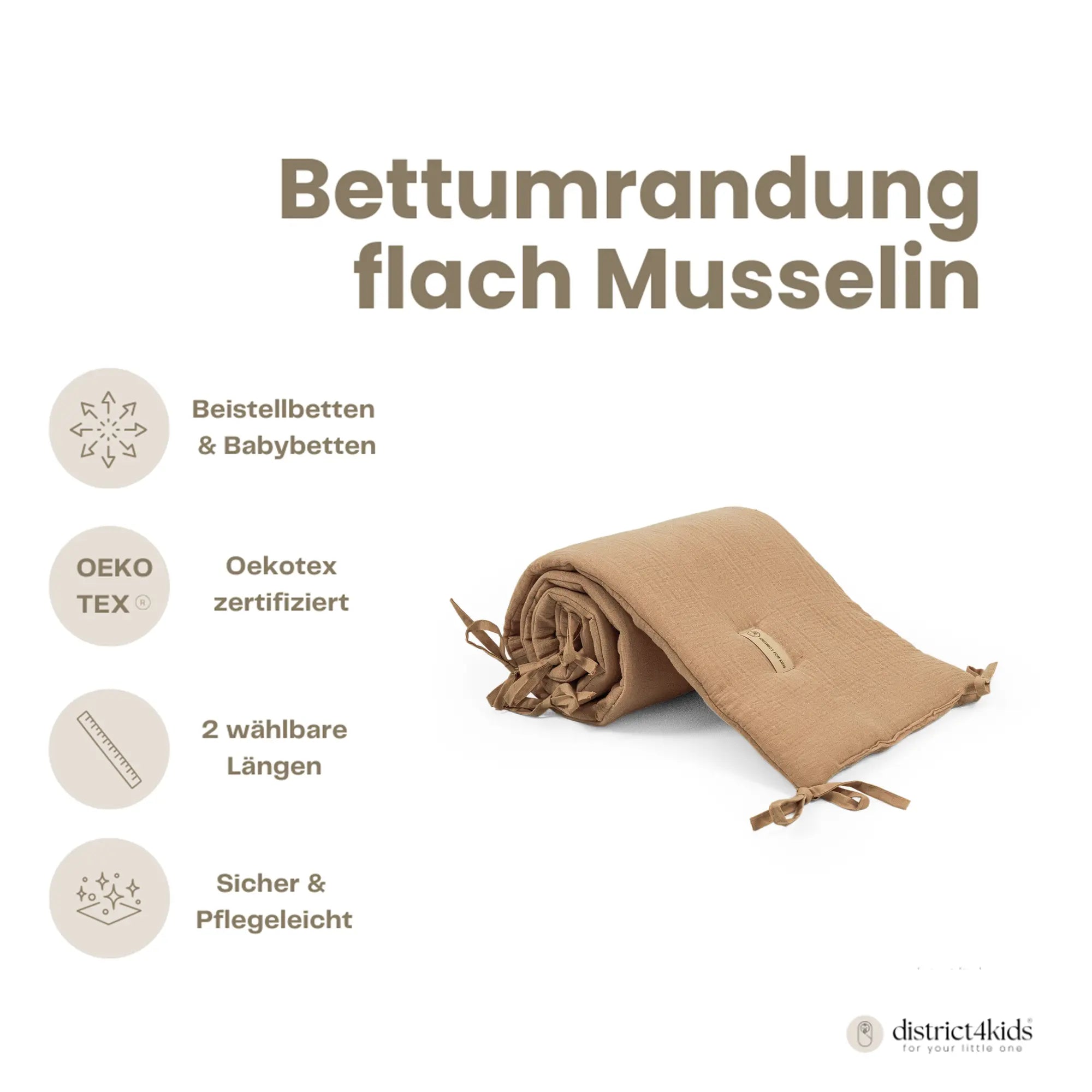 Bettumrandung Musselin – weich & handgefertigt