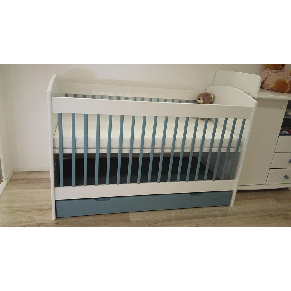 Bio Babybett 70x140cm aus Naturholz | Gitterbett aus massivem Holz | 100% Bio-Bett