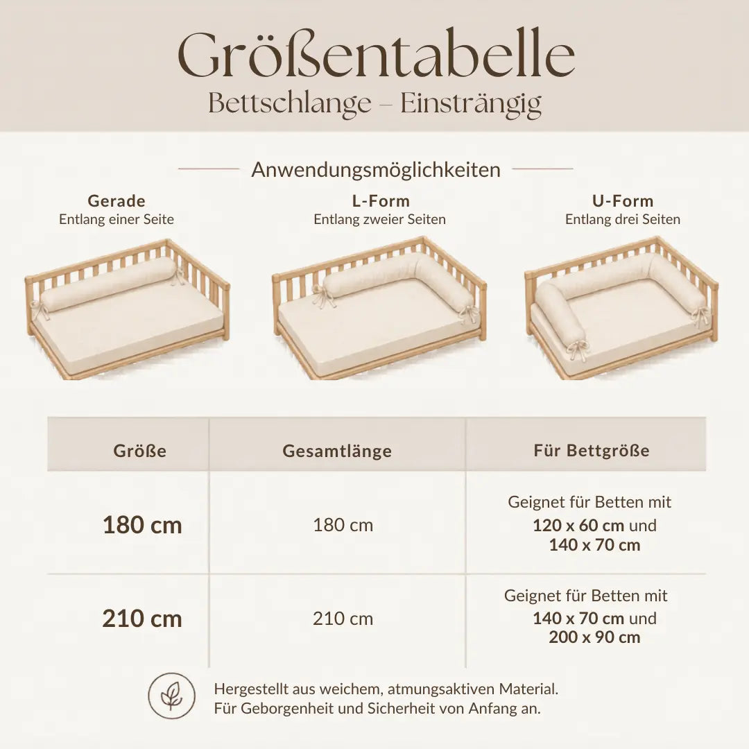 Bettschlange einsträngig Bouclé – kuschelig & vielseitig