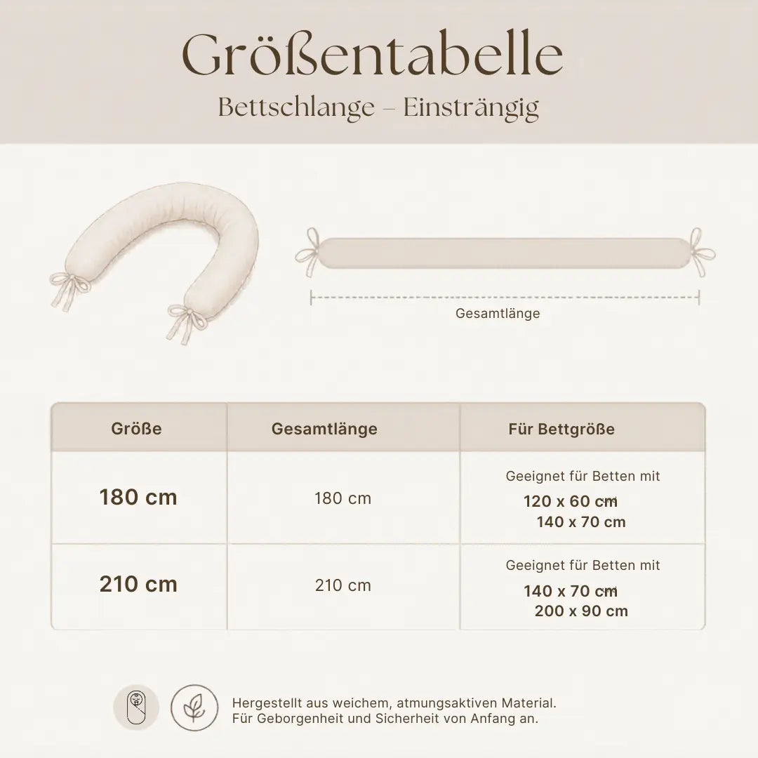 Bettschlange einsträngig Cord – Schutz & Komfort für Babybett