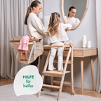 Holz Lernleiter Montessori: Hocker für Kinder - Beige