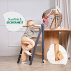 Holz Lernleiter Montessori: Hocker für Kinder - Grau