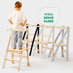 Holz Lernleiter Montessori: Hocker für Kinder - Grau