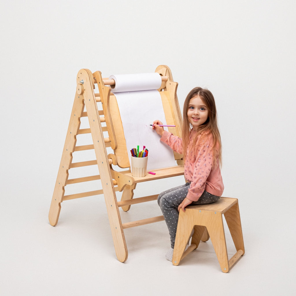 Staffelei mit Kinderstuhl – Perfekt für Indoor Klettergerüst